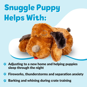 Puppy Heartbeat Stuffed Toy for Dogs, Calming Aid & Anxiety Relief (Brown)