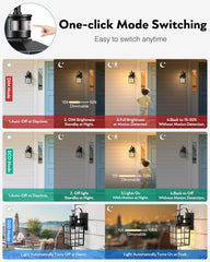 Outdoor Wall Lantern with Motion Sensor, Dusk-to-Dawn Black