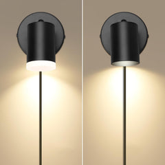 Wall Lights with Switch, Adjustable GU10 Plug-In Lamps 2 Pack