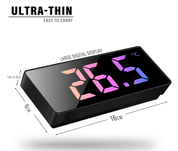 Digital LED Alarm Clock with Snooze, Temperature & Adjustable Brightness (Red)