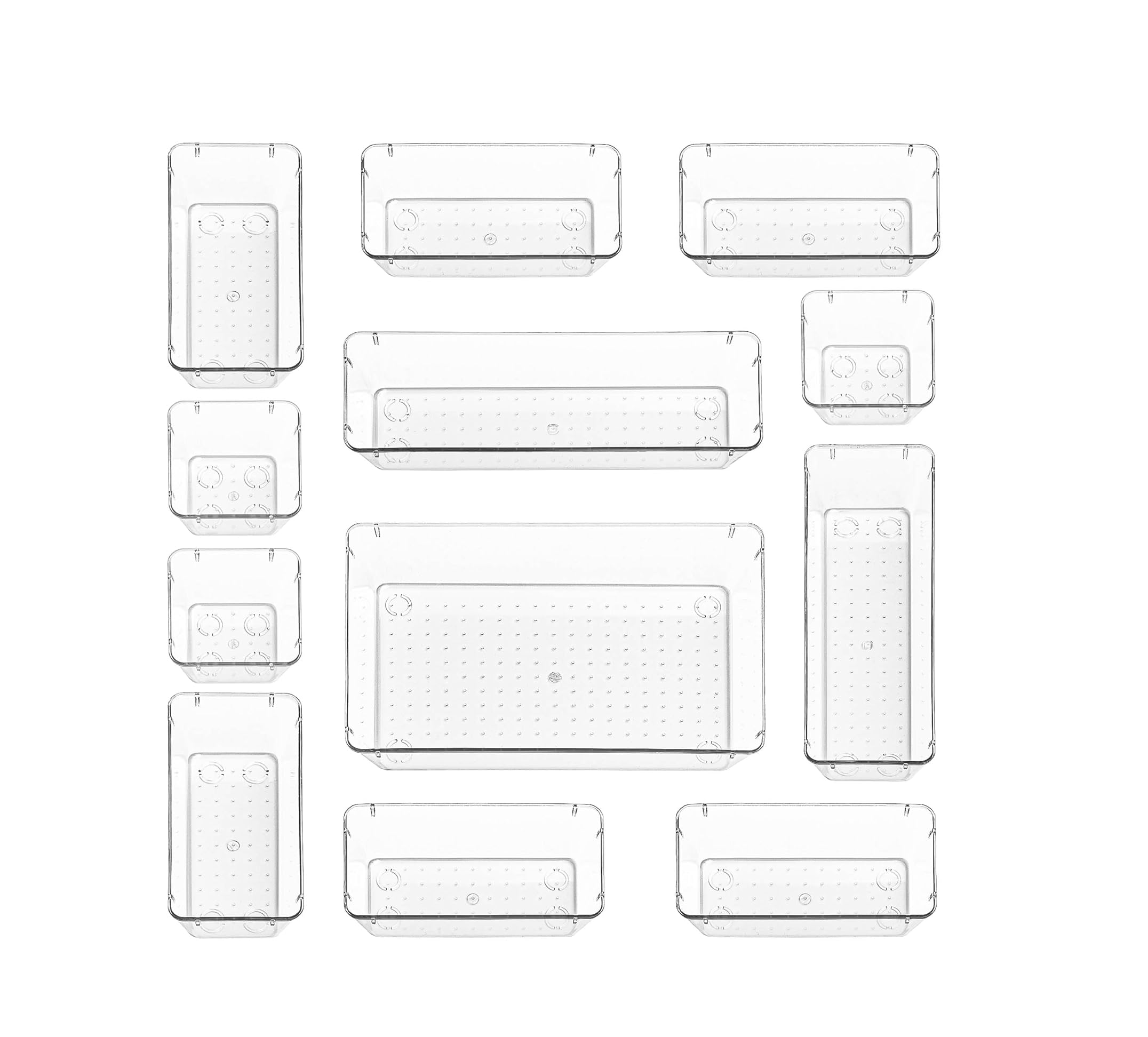 Clear Drawer Organiser Set – Makeup, Cosmetics & Utensil Tray for Kitchen & Bedroom