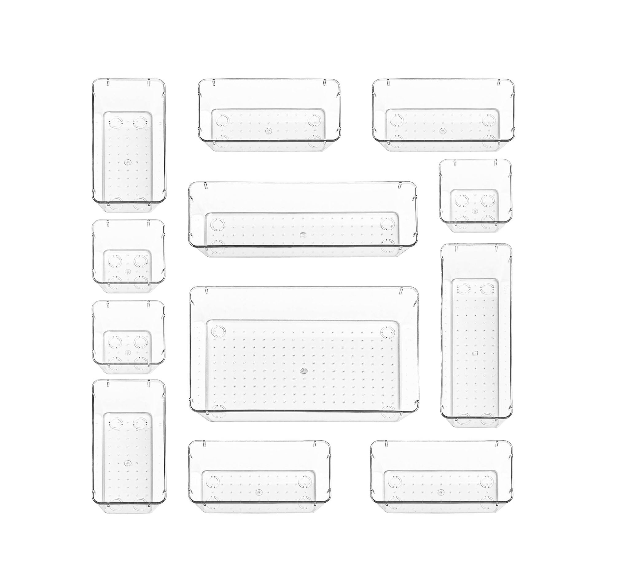 Clear Drawer Organiser Set – Makeup, Cosmetics & Utensil Tray for Kitchen & Bedroom