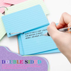 300 PCS Flash Cards 5x3 Inch with 6 Rings – Kraft Paper Revision Note Cards