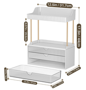 3 Tier Clear Cosmetic Organizer Large Vanity Storage with Drawers