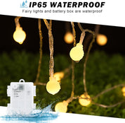 Battery Globe String Lights – 40 Warm White LEDs