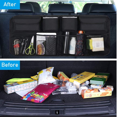 Car Boot Organiser & Waterproof Seat Back Protector – Multi-Pocket Travel Storage