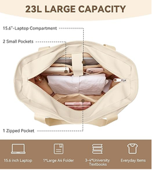 Women’s Large Work Tote Bag with 15.6” Laptop Compartment & Travel Sleeve