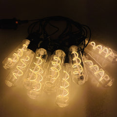 Outdoor Festoon String Lights, 10 Edison Bulbs, 5m, Warm White 3000K, Connectable Hanging Lights