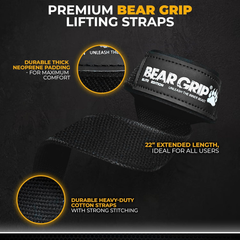 Premium Heavy-Duty Neoprene Padded Weight Lifting Straps – Extra Long & Durable