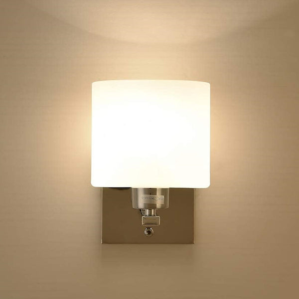 E14 Wall Sconce, ON/Off Switch, Glass Shade, Double Insulated, Bedroom, Living Room, Hallway