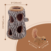 Hidden Squirrel Plush Dog Toy, Interactive Squeaky Hide and Seek Puzzle Toy