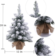 HOMCOM 60cm Prelit Snow Flocked Mini Christmas Tree with LEDs, Pine Cones & Berries