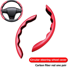 Universal Microfiber Leather Car Steering Wheel Cover – Anti-Slip Protector for Cars, SUVs & Trucks (Red)