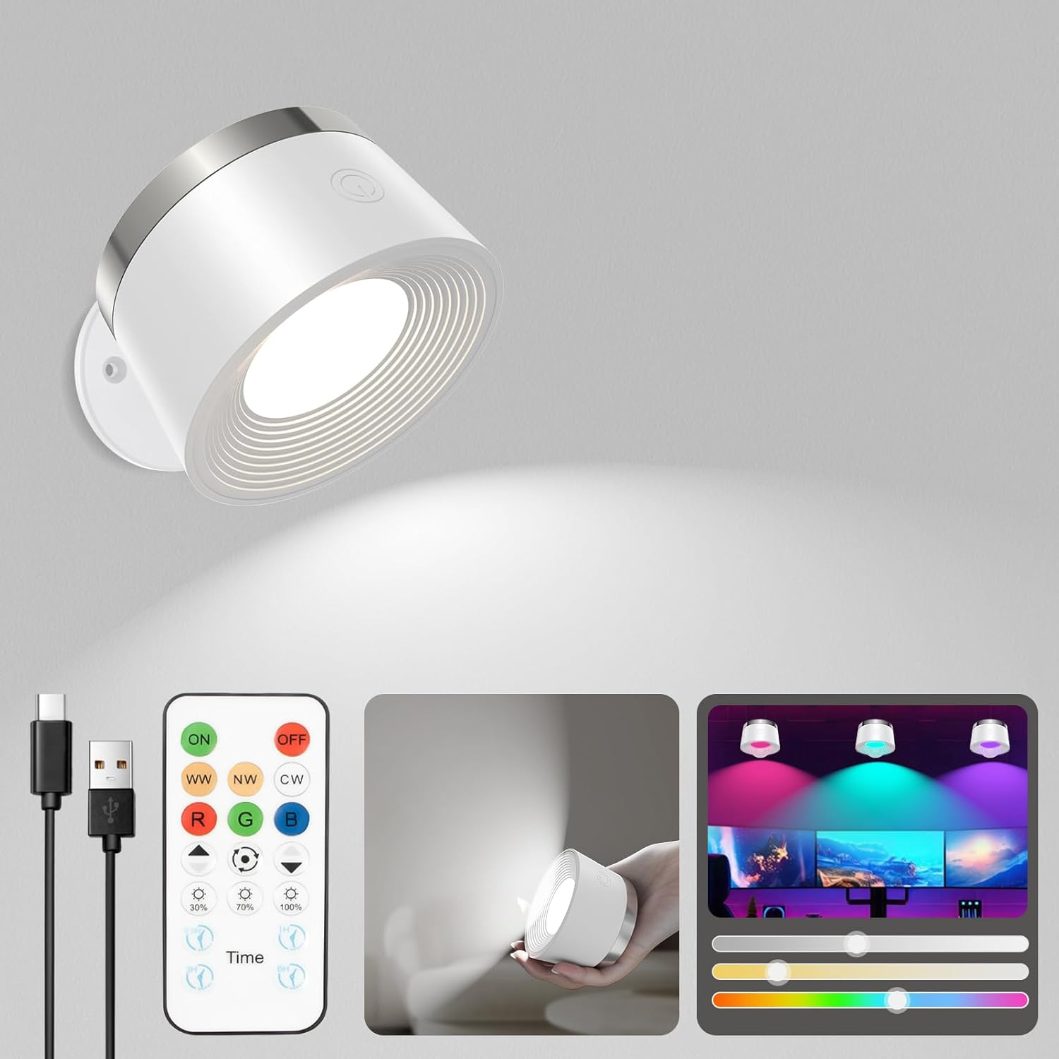 2 Pack Picture Spotlights With Remote