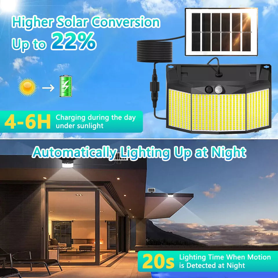 Outdoor Solar Wall Light – 576 LED, PIR Motion Sensor