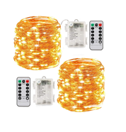 LED String Lights Battery Powered [2 Pack] – 100 LEDs 33ft Fairy Lights