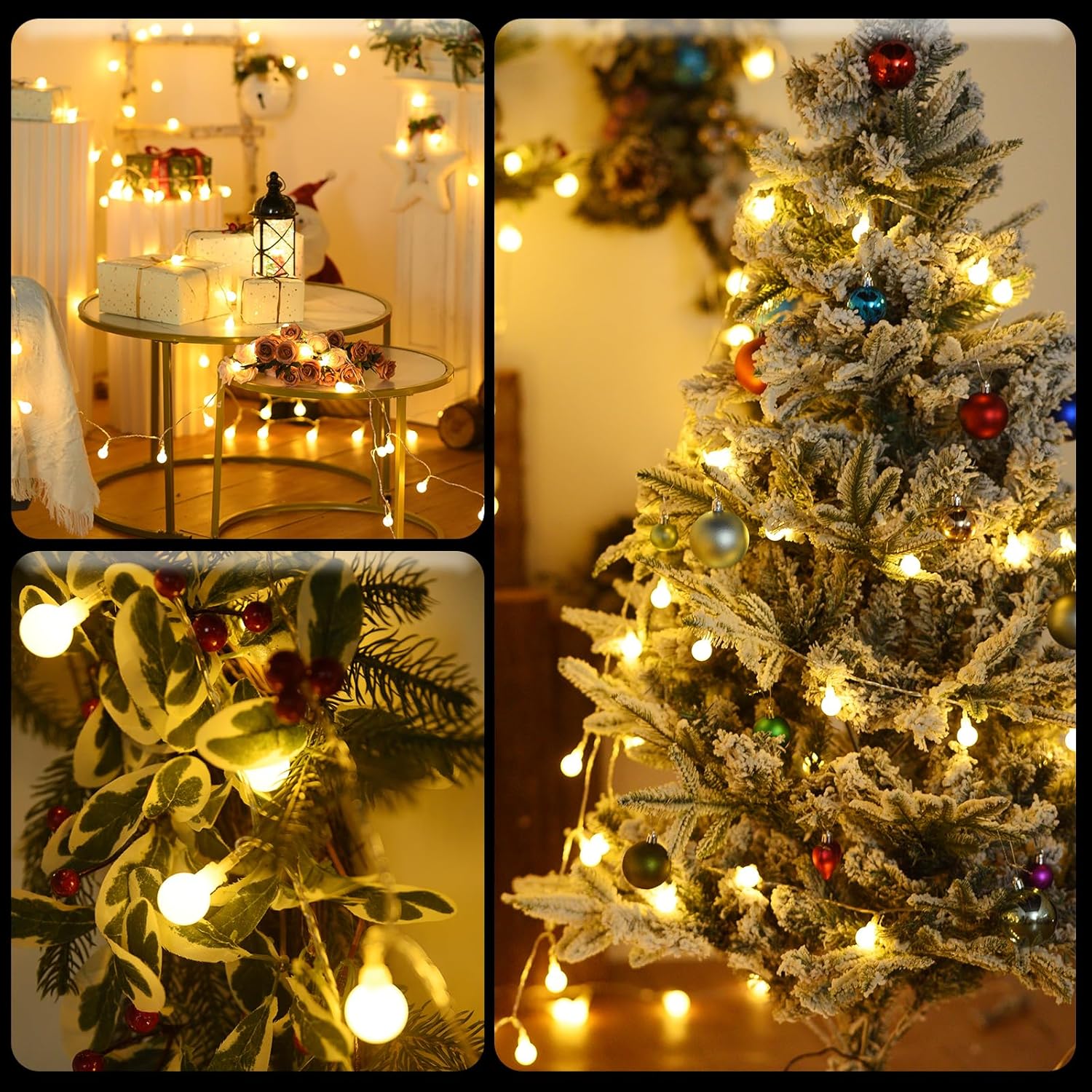 Battery Globe String Lights, 40 LEDs, 8 Modes, Waterproof