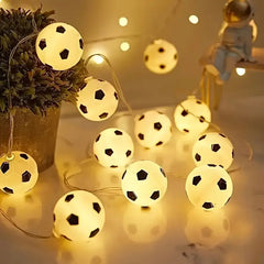 3M 20-LED Warm White Football String Lights with 8 Modes & Remote Control | Indoor Decor Lighting