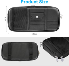 Leather Car Sun Visor Organizer – Multi-Pocket Sunglasses, Card & Document HolderLeather Car Sun Visor Organizer – Multi-Pocket Sunglasses, Card & Document Holder