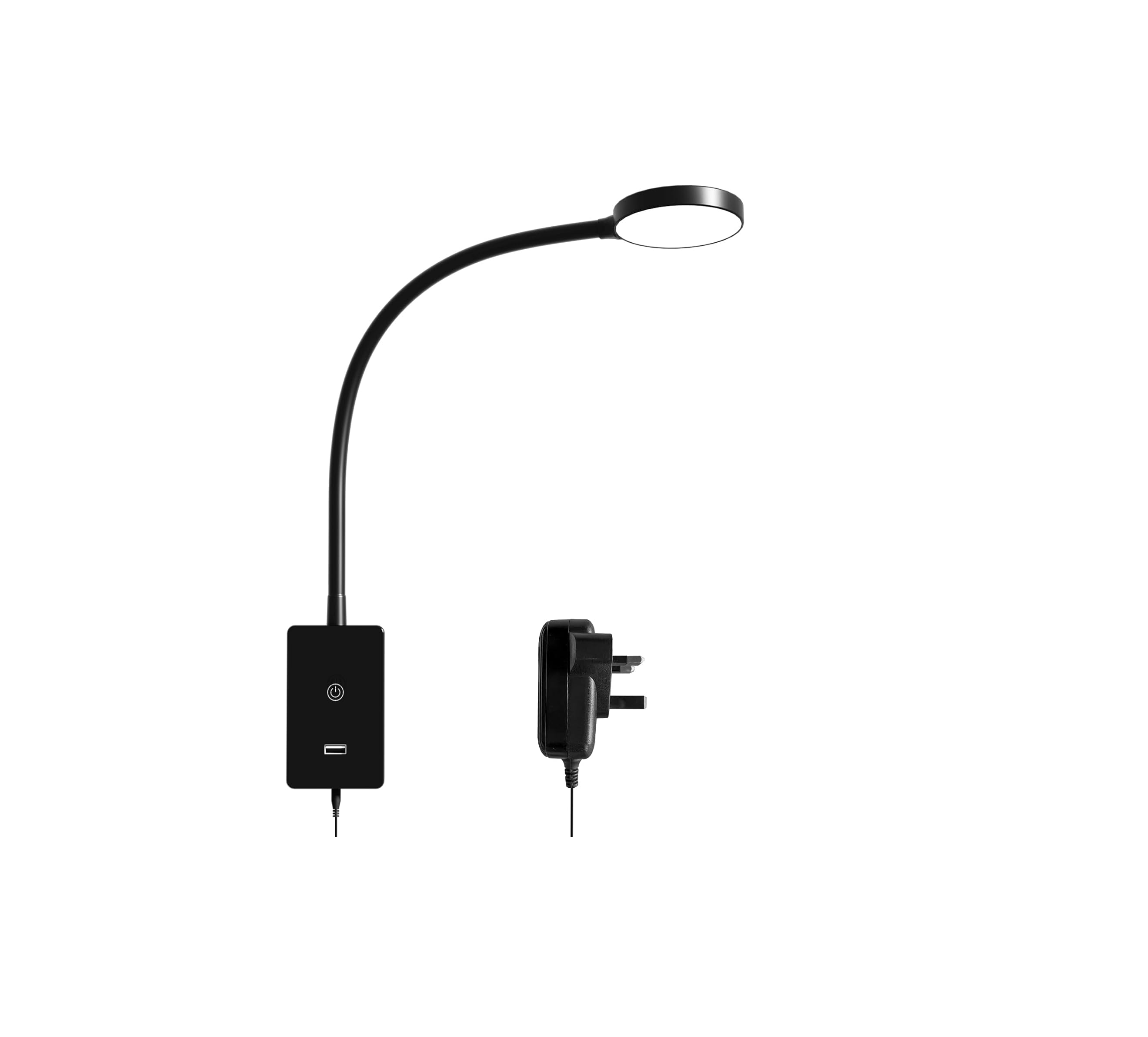 Touch Dimmable LED Wall Reading Lamp, 4 Brightness Levels & Wall Mounted Flexible Bedside Light, Neutral White
