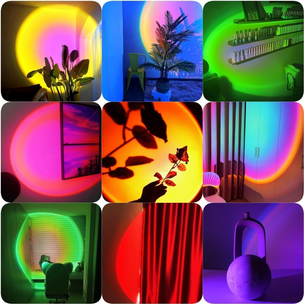 Sunset Projection Lamp with 16 Colors and Timer