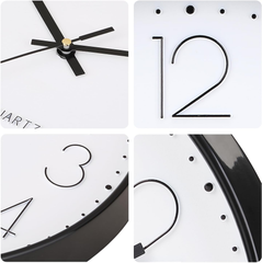 12-Inch Silent Quartz Wall Clock, Non-Ticking Decorative Clock for Home & Office (Black)