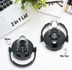 2.5L Sports Water Bottle – BPA-Free Leakproof Bottle with Straw & Flip Cap, Black