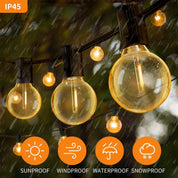 19M Outdoor Festoon Lights – G40 LED, Waterproof, Safe