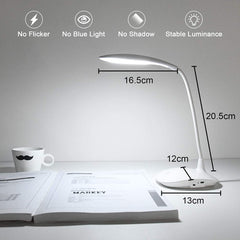 LED USB Portable Eye-Care Desk Lamp, 3 Light Modes LED Desk Lamp Touch Control Used for Study, Drawing Board, Piano, Craft