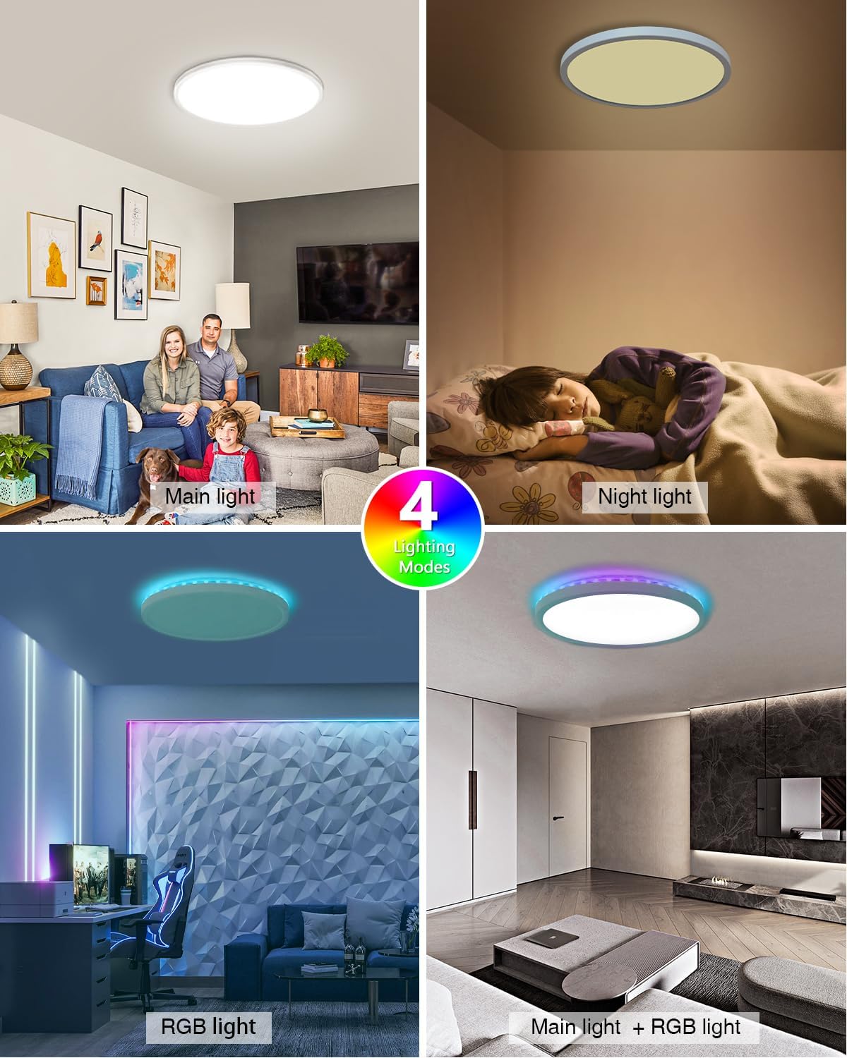 30CM LED Ceiling Light with Remote & RGB Backlight