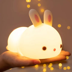 Cute Bunny Night Light Baby Girl Gifts Newborn - 16 Colors Nursery Baby Night Light Cute Lamp - Cute Night Light Kids - Kawaii Cute Room Decor Nursery Decor Girls Bedroom Decor - Baby Girl Gift Baby Gift