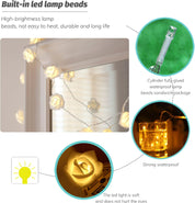 LED Rose Flower String Lights, 20 Warm White Battery Fairy Lights