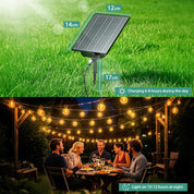 56FT Solar Garden Festoon Lights with Remote