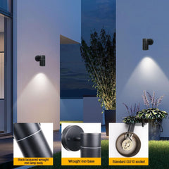 Black Stainless Steel Outdoor Wall Sconce, GU10 Base, IP44 Rated