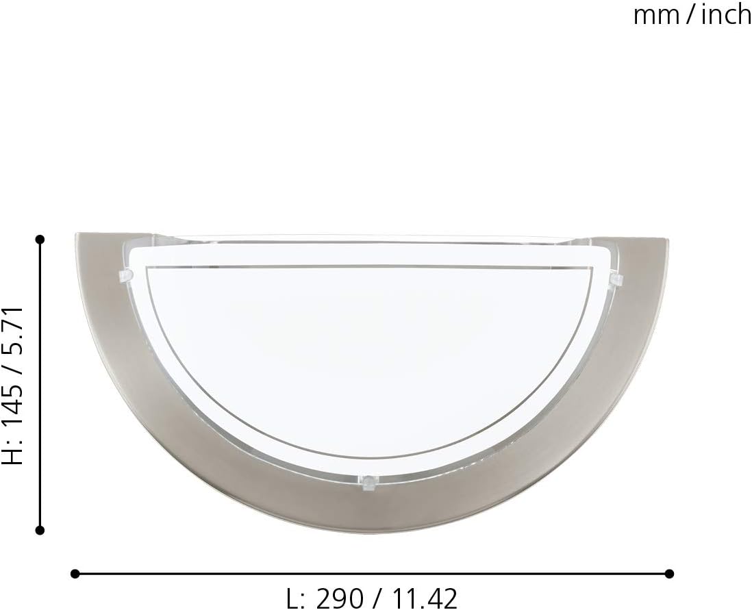 Planet 1 Satin Nickel Wall Light with White Glass Shade