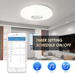 36W RGB LED Ceiling Light with Bluetooth Speaker, Cool/Warm White Color Changing lamp with Remote and App Control