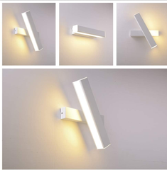 Modern 12W LED Wall Light – 350° Rotatable Indoor Sconce, Warm White for Bedroom, Hallway, Living Room