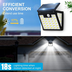 Solar Lights Outdoor Garden, LED Solar Security Light Outdoor Motion Sensor with 3 Modes, 270° Wide Angle IP65 Waterproof Solar Powered Light (2 Pack)