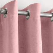 Vogue Blush Pink Eyelet Curtains 46x72" – Thermal Noise Reducing Dim Out Drapes