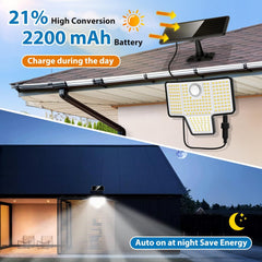 2 Pack Solar Lights Outdoor, 128 Led Super Bright Lamp, Wireless Waterproof Solar Flood Light, Security Motion Sensor Wall Light