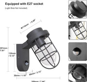 Outdoor PIR Motion Sensor Wall Lantern Light, IP44 Waterproof