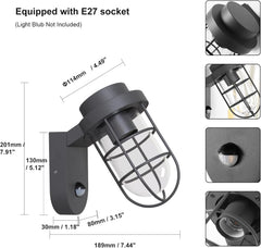Outdoor PIR Motion Sensor Wall Lantern Light, IP44 Waterproof