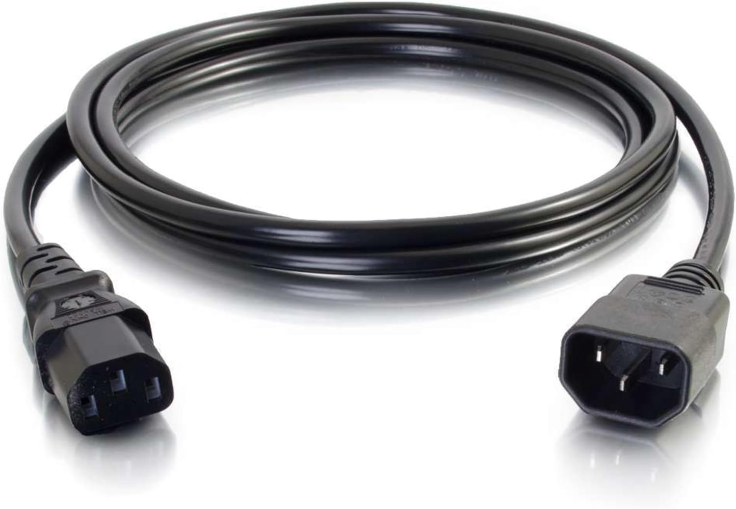 2M Computer Power Extension Cable IEC C13 to C14 – 18 AWG Kettle Lead, Black