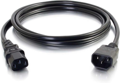 2M Computer Power Extension Cable IEC C13 to C14 – 18 AWG Kettle Lead, Black