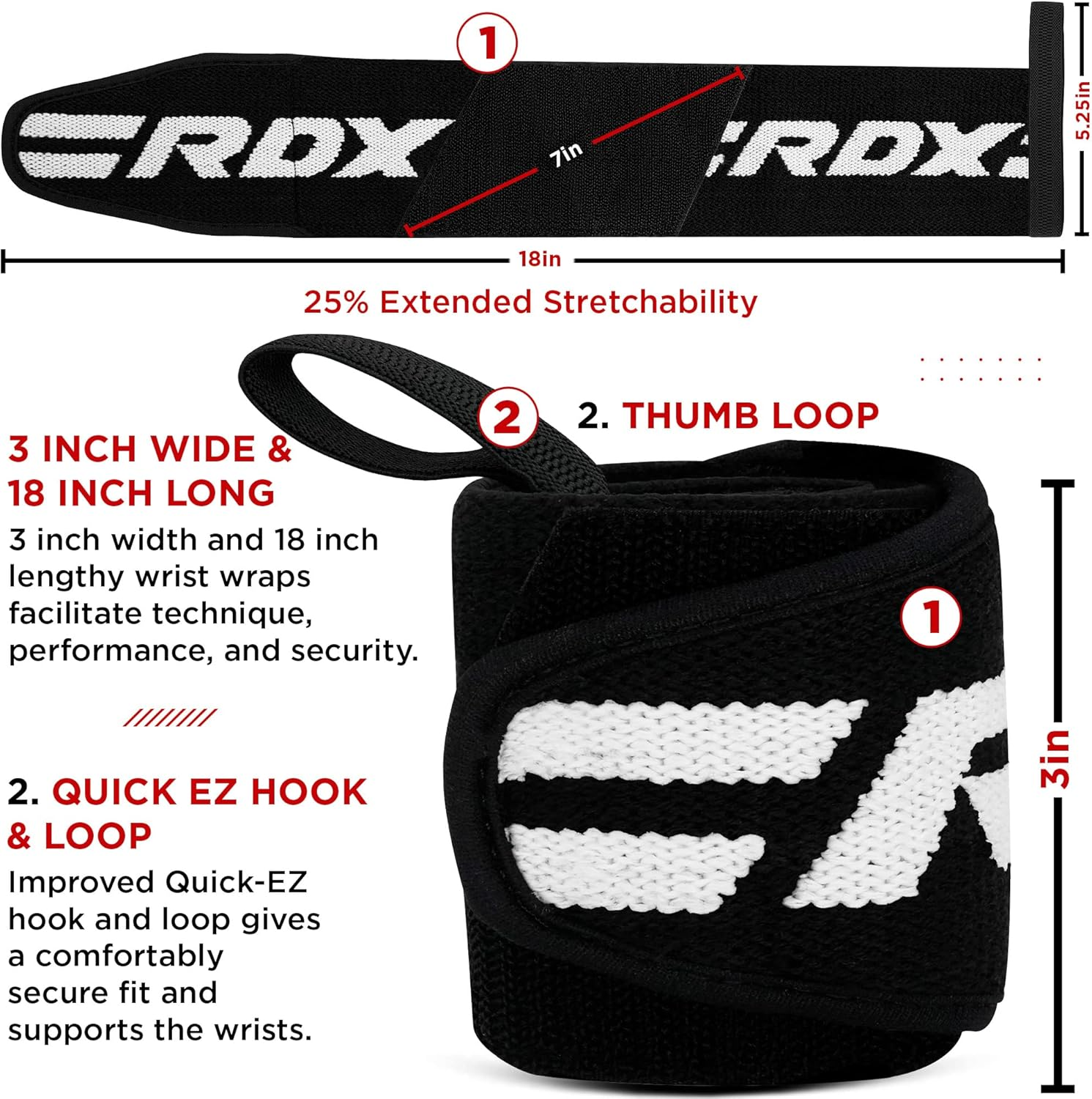Pro 18" Weight Lifting Wrist Wraps – IPL & USPA Approved Gym Support Straps