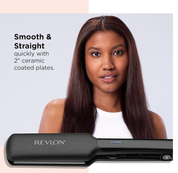 Ceramic Coated 2" Flat Iron – Fast Heat Hair Straightener for Smooth, Sleek Results (Black)