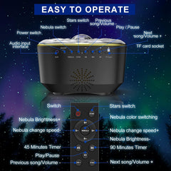 Galaxy Projector with Remote Control/Timer/Built-in Music - 8 Lighting Modes for Kids Bedroom Decor