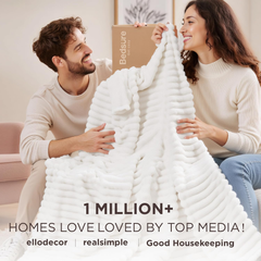 Bedsure Soft Fleece Throw Blanket – Cosy Fluffy Sofa & Bed Throw, Off White 130x170 cm