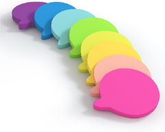 8 Pads Bubble Speech Sticky Notes – 75x75mm Bright Self-Stick Memo Pads