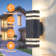 Outdoor Wall Lights, Mains Powered, IP65 Waterproof LED Porch Light, Square GU10 Exterior Sconce Lamp